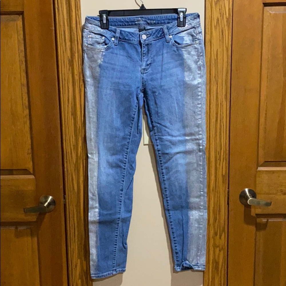 NY&Co Silver Spray Paint Boyfriend Jean